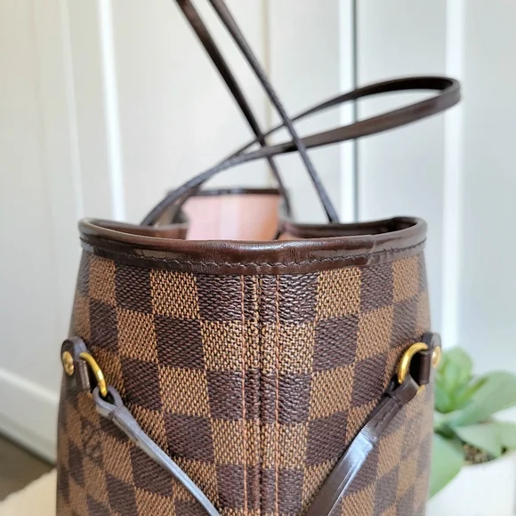 💕Louis Vuitton Tote Bag Neverfull MM Damier Ebene "ROSE Ballerine Interior" - Picture 6 of 16